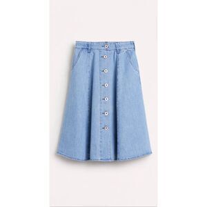 NWT Bellerose Bleach Blue Alicia Button Down Denim Jean Skirt Big Girl's 10US